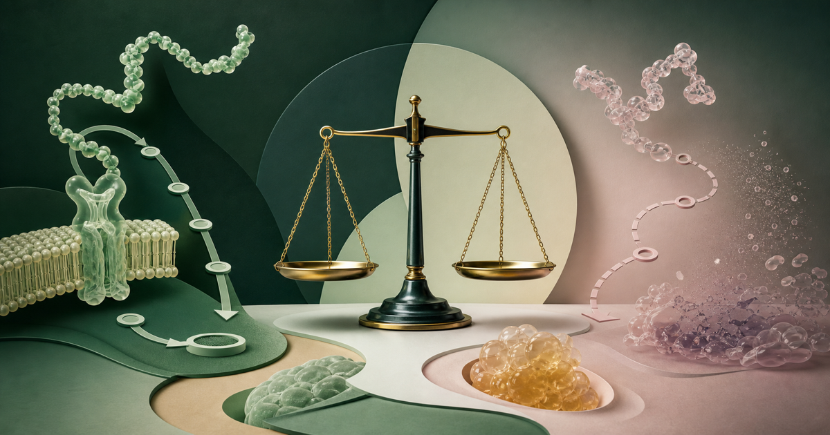 A balanced scale between established, investigational, and uncertain peptide evidence pathways.